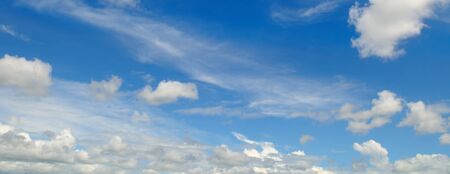 light cumulus clouds in the blue skyの写真素材