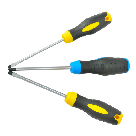 set of screwdrivers isolated on a white backgroundの写真素材