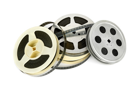 Film strip isolated on white background. Retro objects.の写真素材
