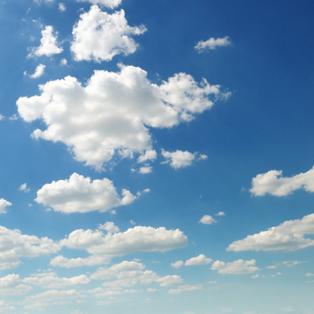 Light cumulus clouds in the blue skyの写真素材