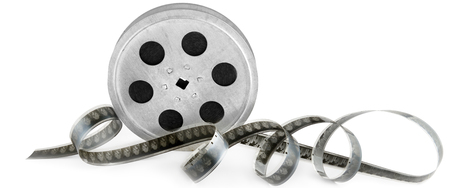 Film strip isolated on white background. Retro object. Wide photo.の写真素材