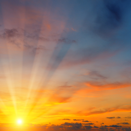 beautiful sun rise and cloudy skyの写真素材
