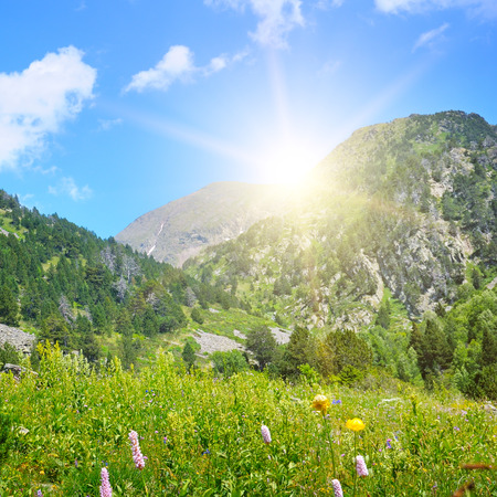 Beautiful mountain landscape and sunrise.の写真素材