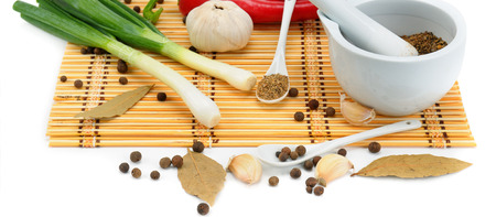 Set of natural products isolated on white background. Healthy food. Wide photo.の写真素材