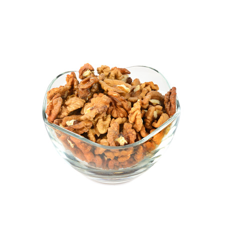 Walnuts kernel isolated on whiteの写真素材