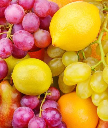 Bright beautiful  of ripe fruits. Organic healthy food.の写真素材