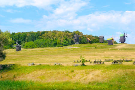 View of Open-air Museum of Folk Architecture and Folkways of Ukraine in Pyrohiv (Pirogovo) village near Kiev, Ukraineの写真素材