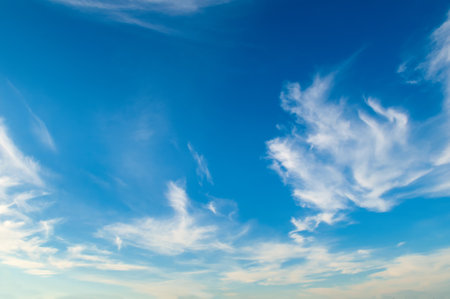 Blue sky and beautiful cumulus clouds.の写真素材