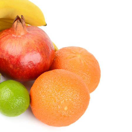 Set of citrus fruits isolated on white background.の写真素材