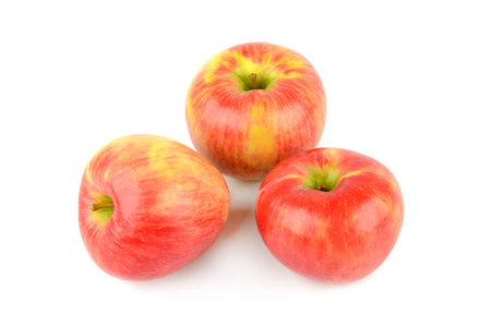 Set of Red apples isolated on white backgroundの写真素材