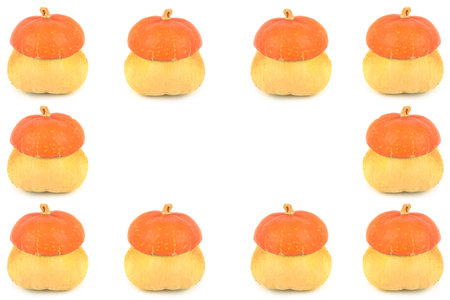 Set of pumpkins isolated on white background. Free space for text. Collage.の写真素材