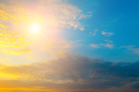 Sunset sky for background or sunrise sky and cloud at morning.の写真素材