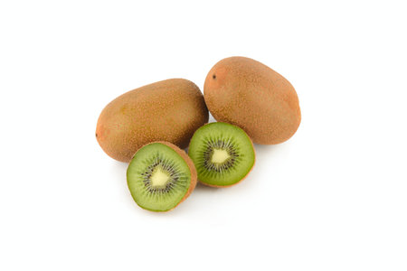 Kiwi fruits isolated on white background.の写真素材