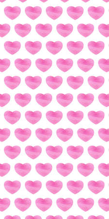 Heart pattern with pink texture on a white backgroundの写真素材