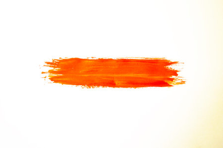Yellow abstract hand-painted brush stroke daub background over vintage old paper