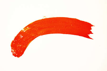 Yellow abstract hand-painted brush stroke daub background over vintage old paperの写真素材