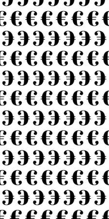 Euro sign icon. EUR currency symbol. Money label. Seamless grid lines texture. White texture background.の写真素材