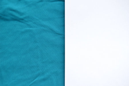 Blue fabric texture background, blue fabric crumpled background, close up, Top view