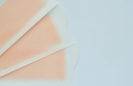 Set of wax epilation strips isolated on a white background. Spa at homeの写真素材