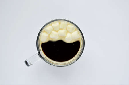 coffee with foam on a white background.の写真素材