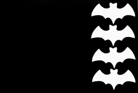 White paper bats lie on a black backgroundの写真素材