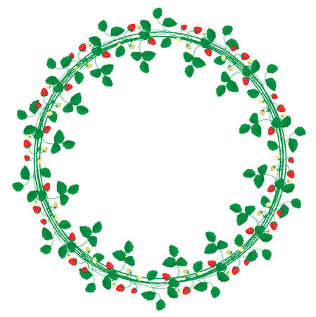 Round frame with strawberriesのイラスト素材