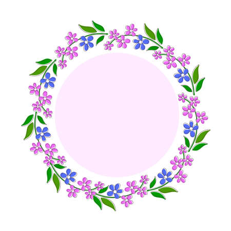 Floral frame on a white background. Vector illustration.のイラスト素材