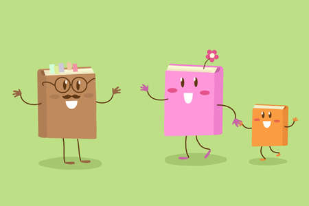 An old book and a small new book. Vector illustration.のイラスト素材