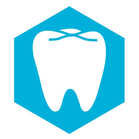 Tooth on a blue background. Vector illustration.のイラスト素材