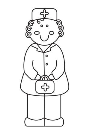 Female doctor on a white background. Illustration.のイラスト素材