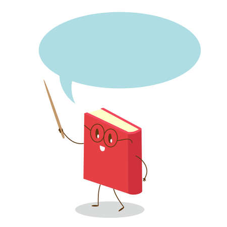 Book with a pointer on a white background. Vector illustration.のイラスト素材