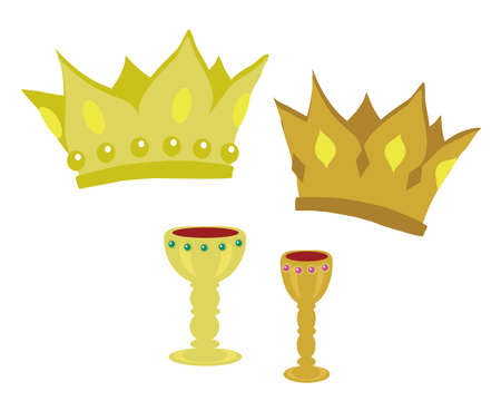 Crown and cup on a white background. Vector illustration.のイラスト素材
