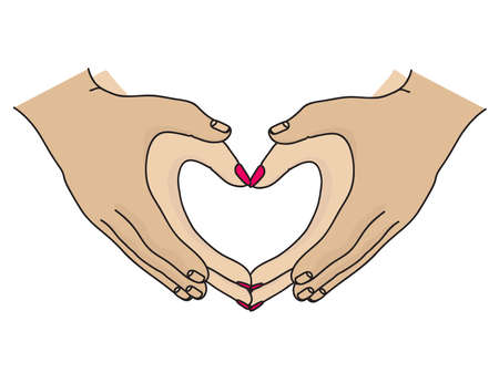 Hands on a white background. Vector illustration.のイラスト素材