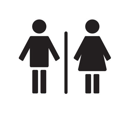 Symbol of public restroom on a white background. Silhouette. Vector illustration.のイラスト素材