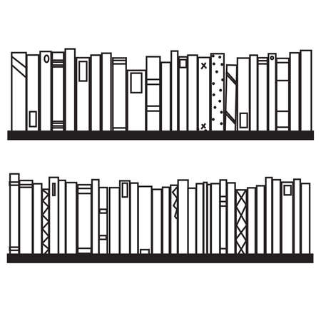 Bookshelf on a white background. Silhouette. Vector illustration.のイラスト素材