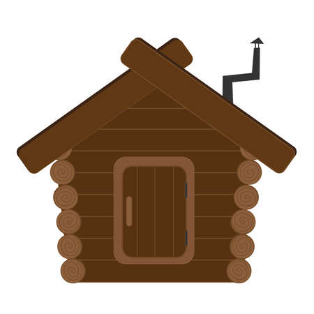 Wooden bath on a white background. Cartoon Vector illustration.のイラスト素材