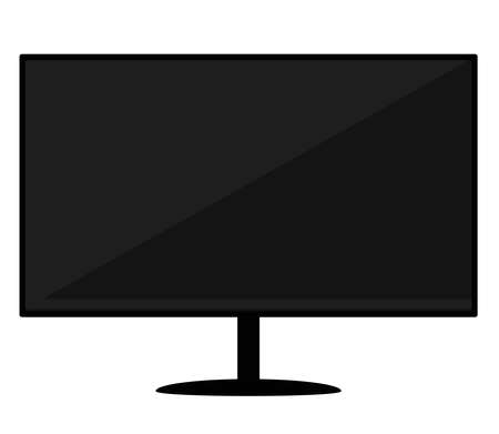 Black wide monitor on a white background. Vector illustration.のイラスト素材
