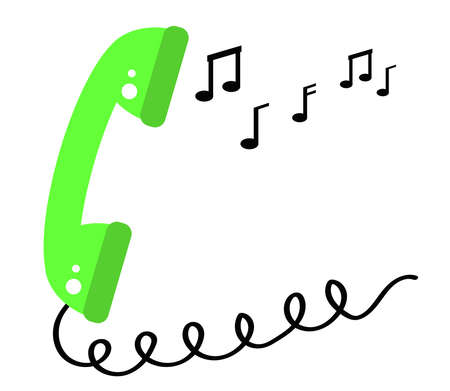 Handset and melody on a white background. Vector illustration.のイラスト素材