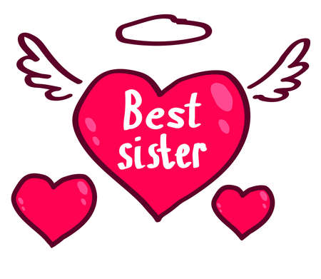 Heart with wings on a white background. Cartoon. Vector illustration.のイラスト素材