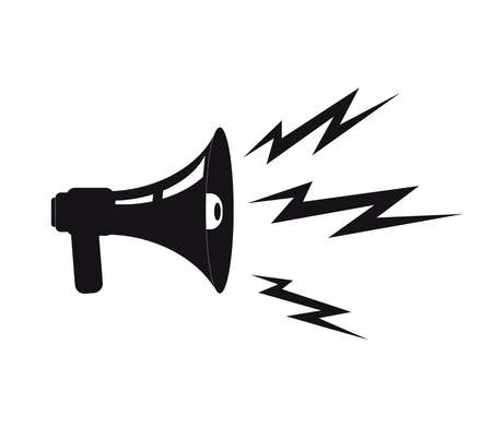 Bullhorn on a white background. Symbol. Vector illustrationのイラスト素材