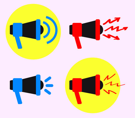 Speaker Badge collection. Bullhorn on a white background. Vector illustration.