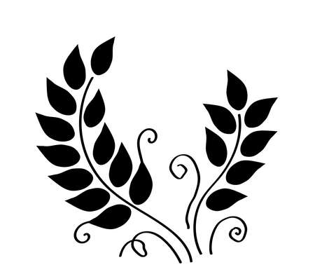 Wheat ears on a white background. Silhouette. Vector illustration.のイラスト素材