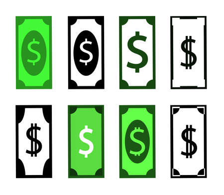 Paper money on a white background. Symbol. Vector illustration.のイラスト素材