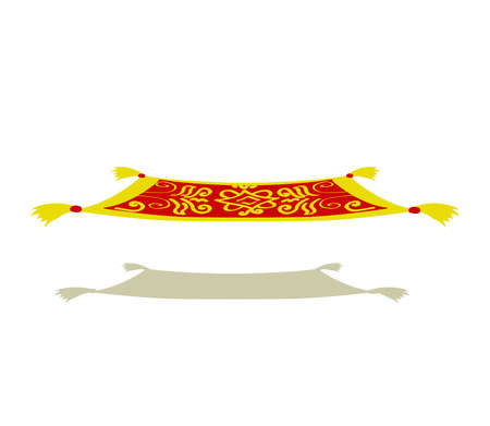Magic carpet on a white background. Cartoon. Vector illustration.のイラスト素材