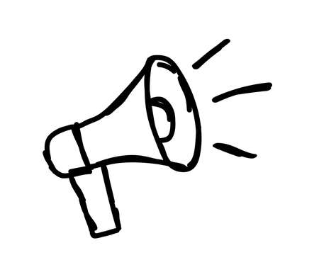 Loudspeaker on a white background. A sketch. Vector illustration.のイラスト素材
