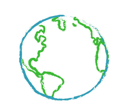 Planet earth on a white background. Silhouette. Vector illustration.のイラスト素材