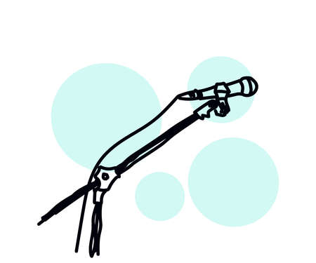 Microphone on a white background. An object. Vector illustration.のイラスト素材