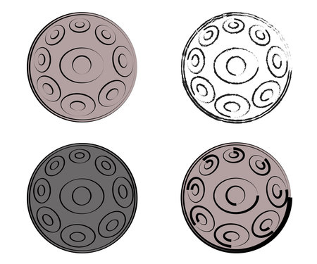Hand drum on a white background. Vector illustration.
