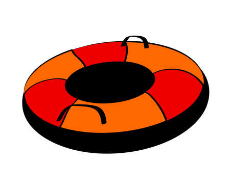 Inflatable sled on a white background. Cartoon. Vector illustration.のイラスト素材