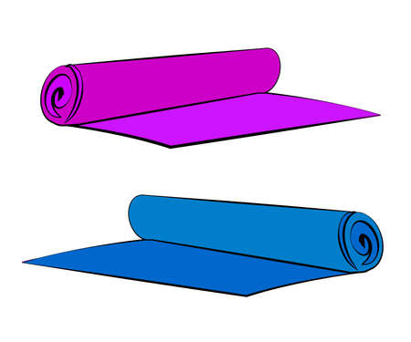 Yoga mat on a white background. Vector illustration.のイラスト素材
